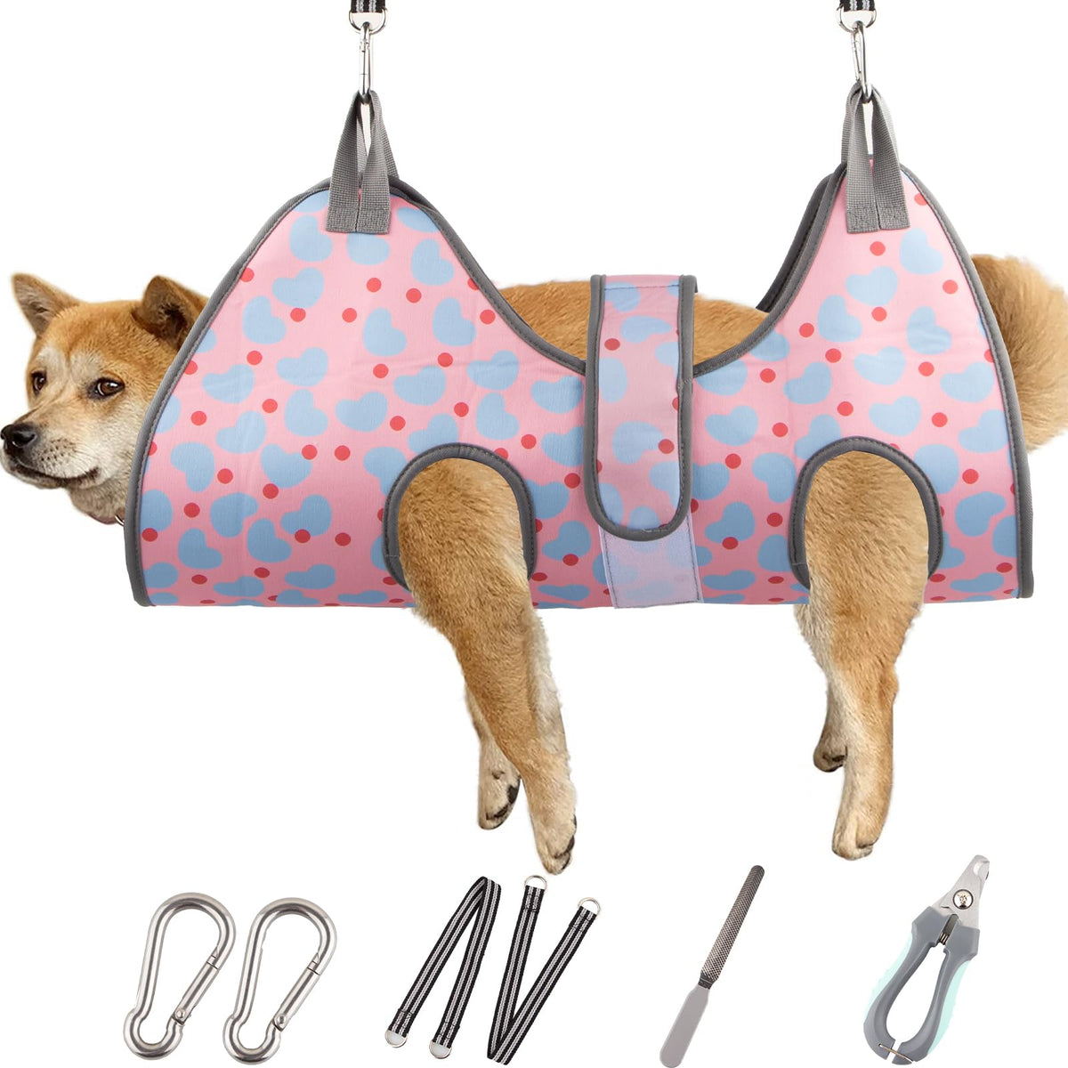Dog Grooming Hammock for XL Large Dogs with Nail Clippers/Nail Trimmers Dog Grooming Sling for Cutting Nails Pet Grooming Harness for Nail Trimming Pet Grooming Sling Helper