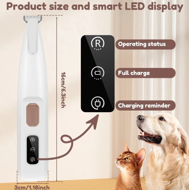 PawGlow Paw Pad Trimmer — Quiet LED Trimmer for Paw Fur